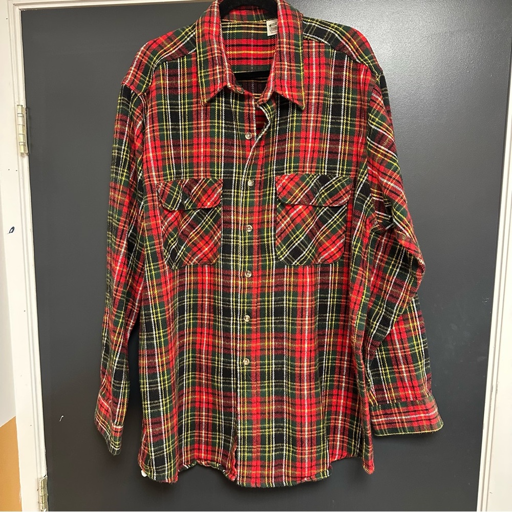 Five Brother Red Plaid Flannel Shirt View 2